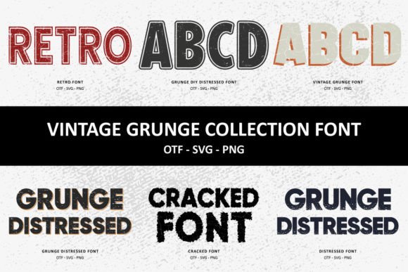 Vintage Grunge Collection: 6 Bold Fonts for Design